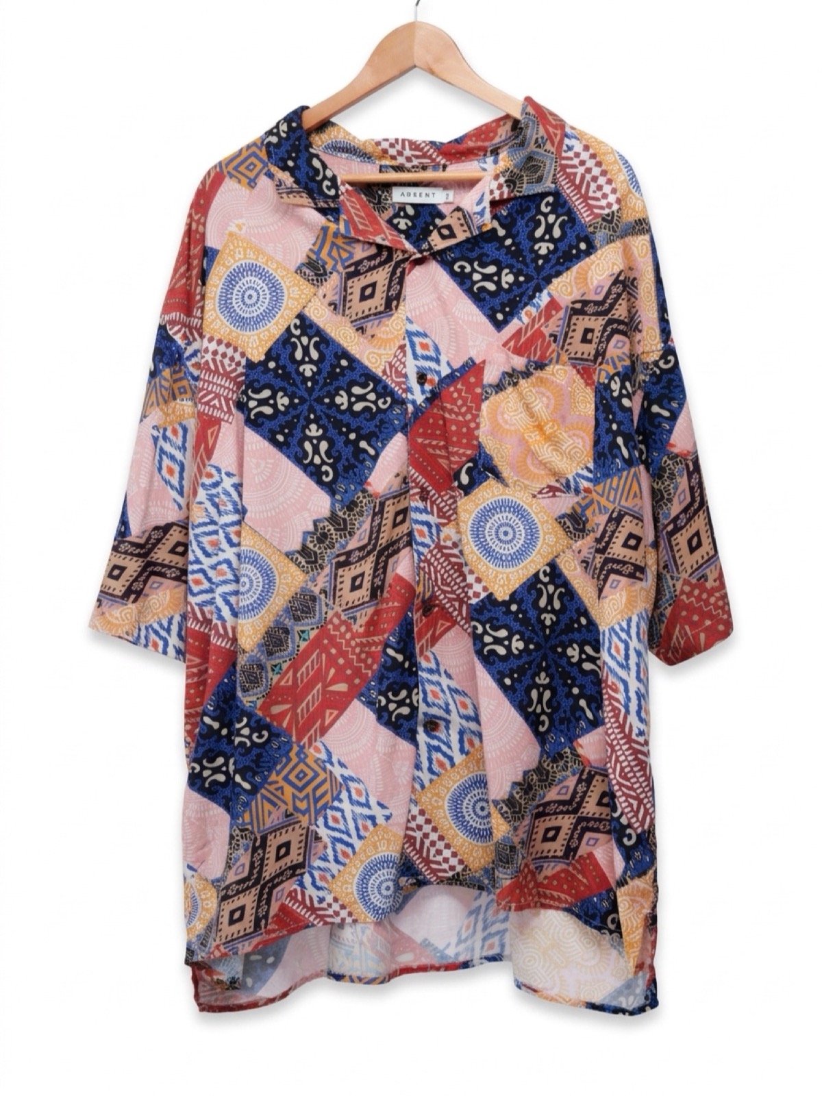 Camisa Oversized Patchwork Étnico (Abeent)