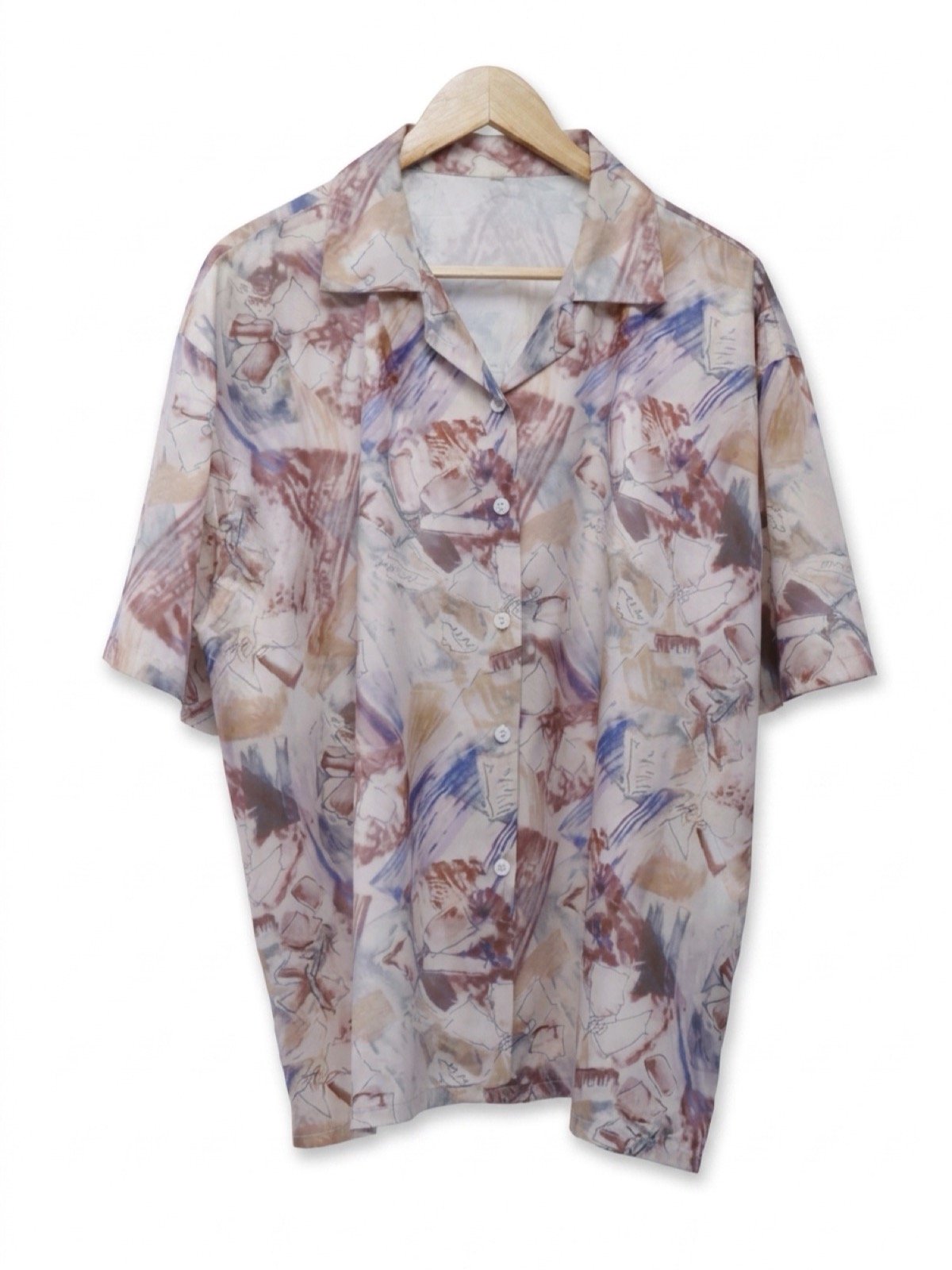 Camisa Estampa Abstrata Pinceladas Pastel