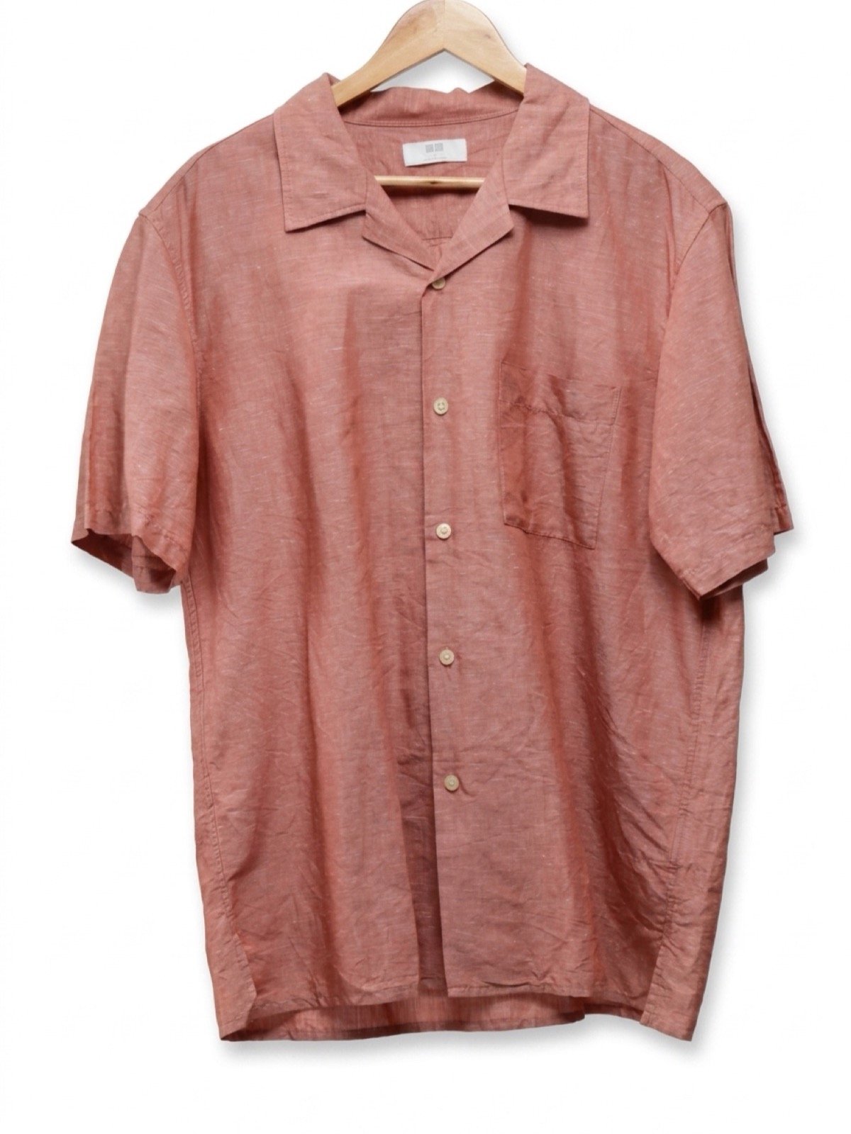 Camisa em Linho Terracota com Bolso