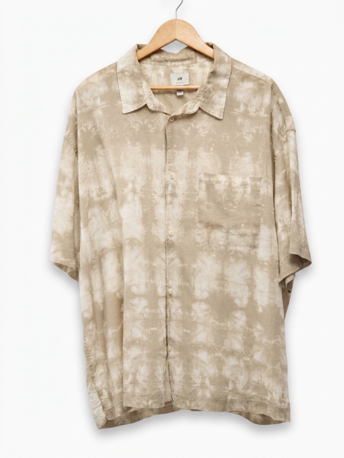Camisa Tie-Dye Marmoreada Bege (H&amp;M)